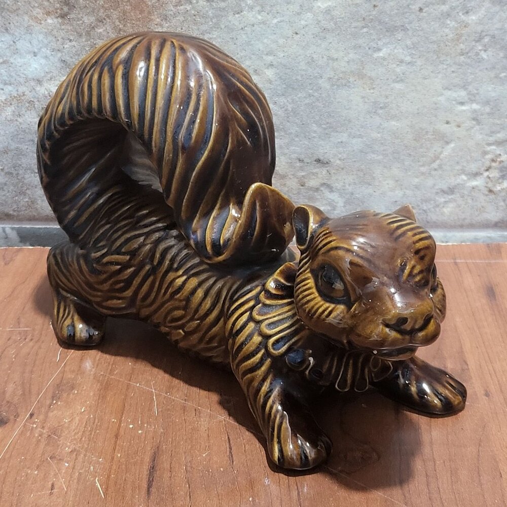 Vintage Ceramic Squirrel  Figurine Signed Smith
